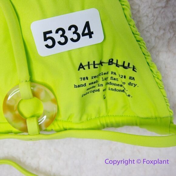NEW Aila Blue Free People Soraya Bikini Top, lime green, size L - Picture 9 of 9